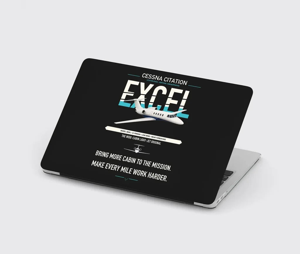 Cessna Citation Excel design on black MacBook case