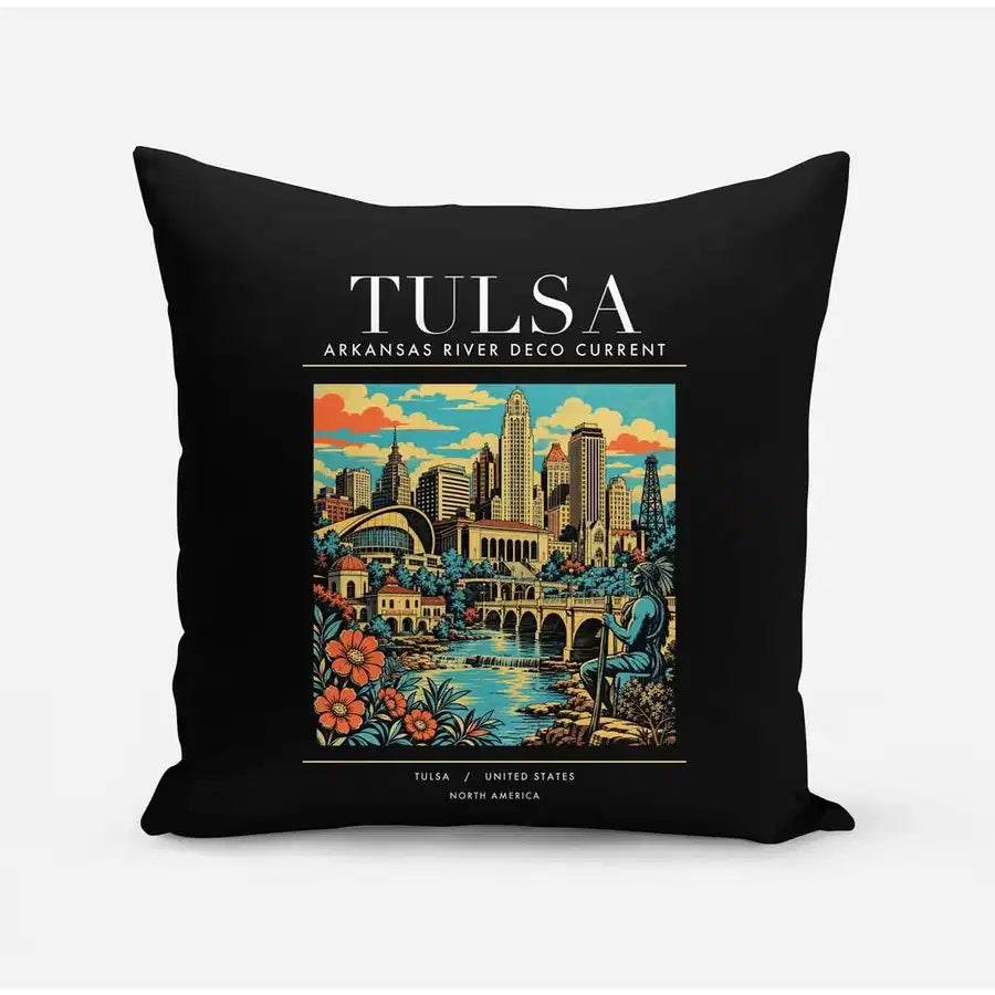 TULSA - Poster - Pillow - Black