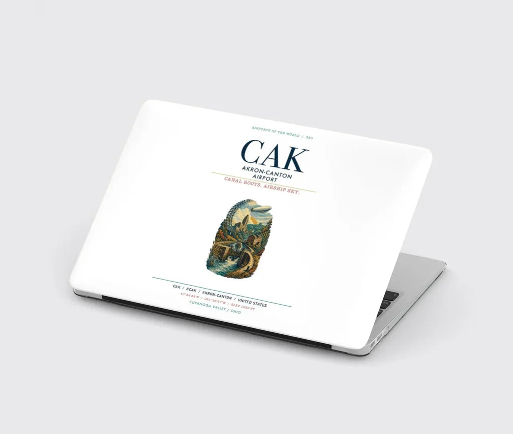 Akron-Canton Airport (CAK) design on white MacBook case