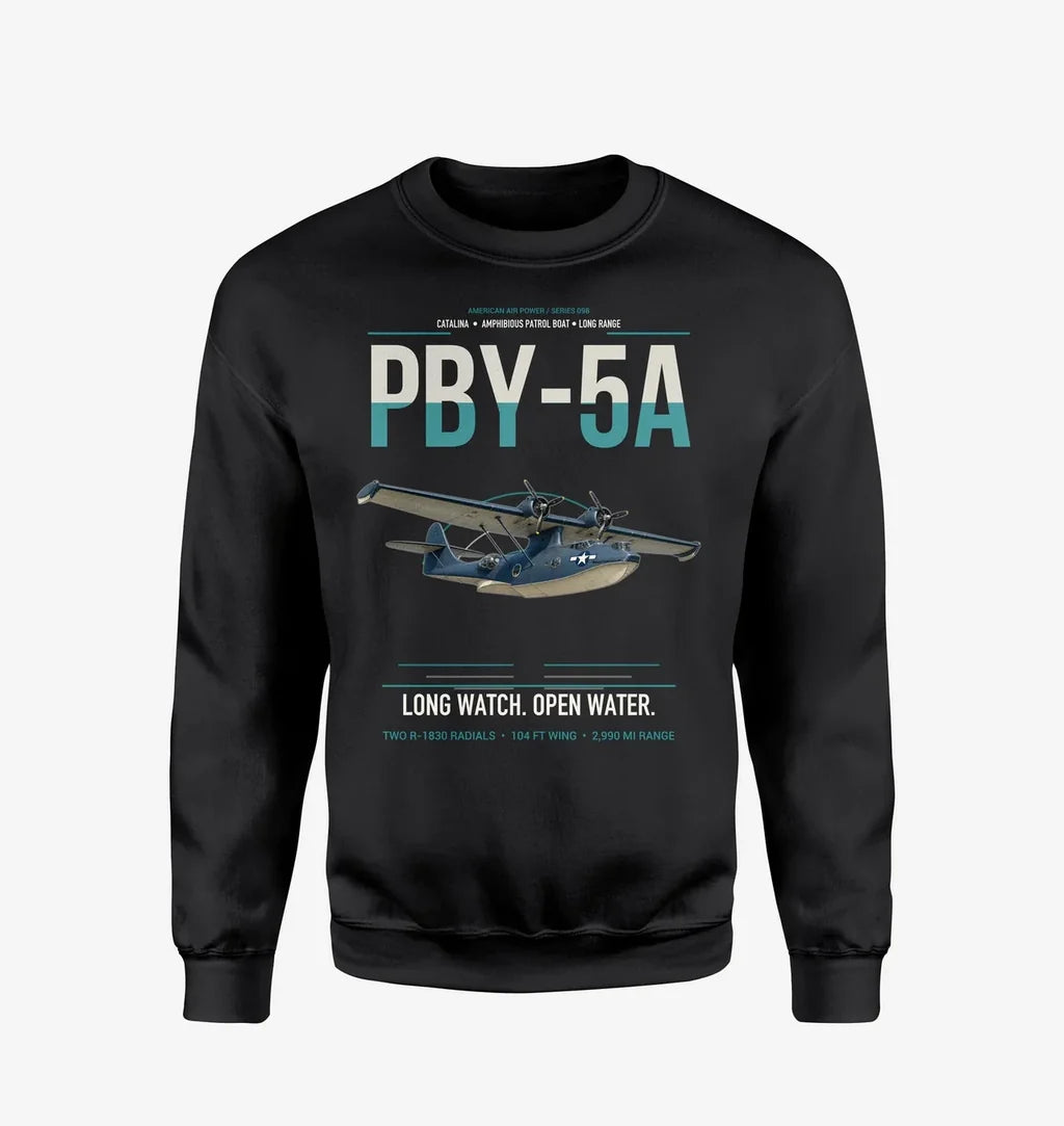 PBY-5A Catalina design on black sweatshirt