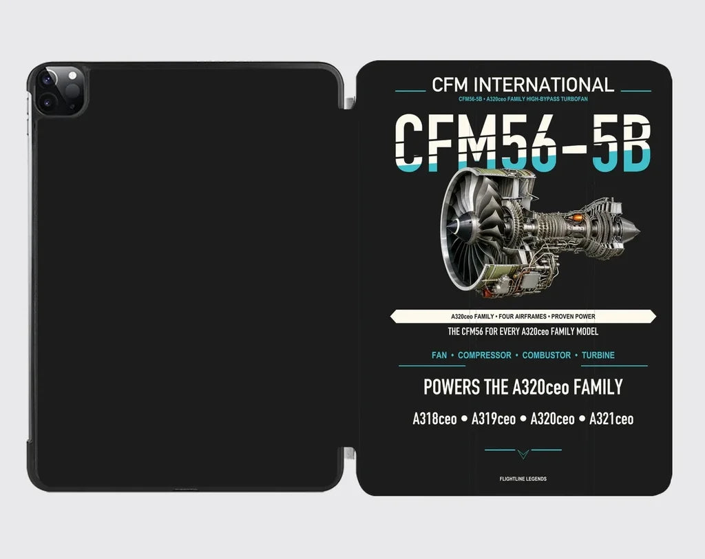CFM56-5B design on black ipad tablet case