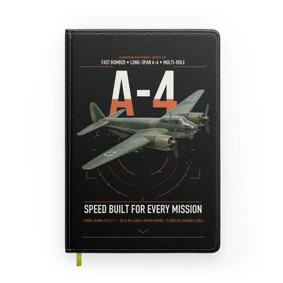 Junkers Ju 88A-4 design on black notebook