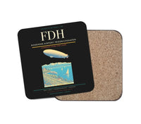 Thumbnail for Bodensee-Airport Friedrichshafen (FDH) design on black 1 piece coaster