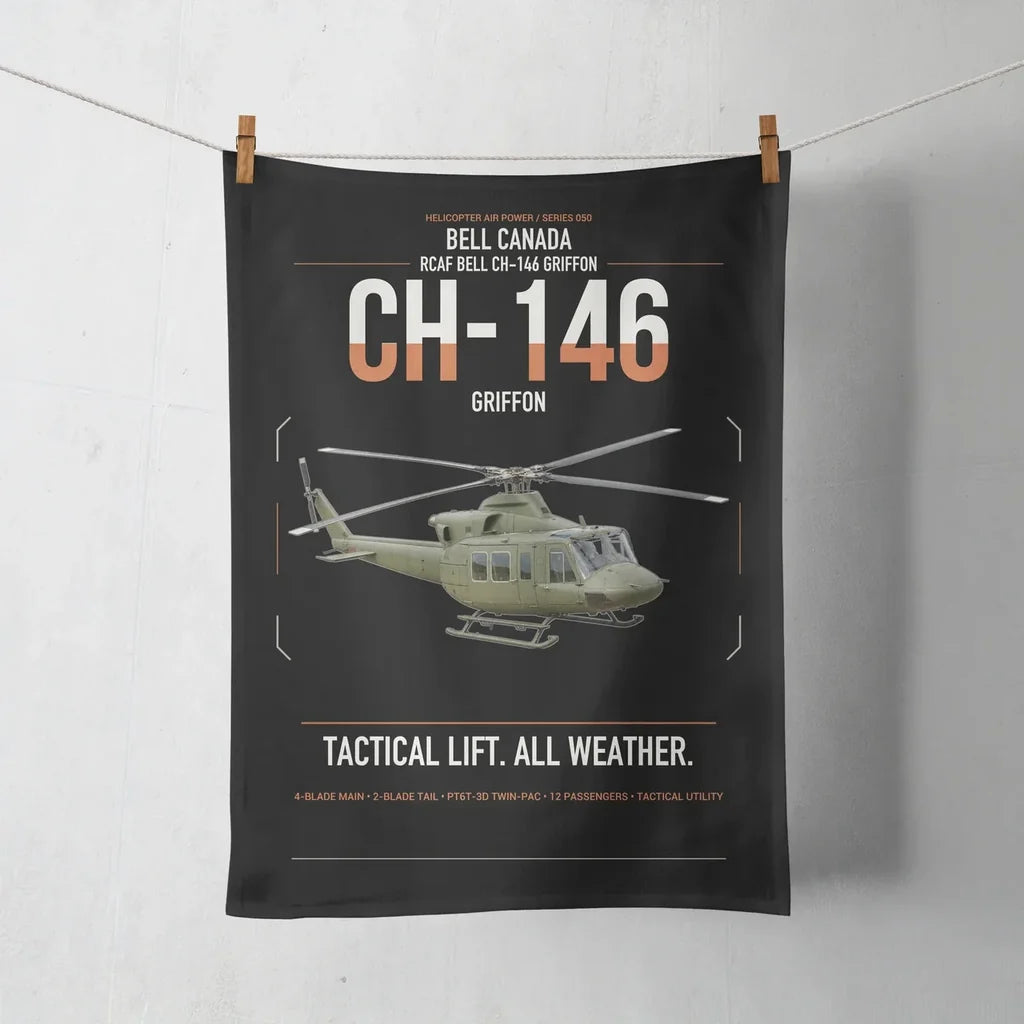 Bell Canada CH-146 Griffon design on black towel