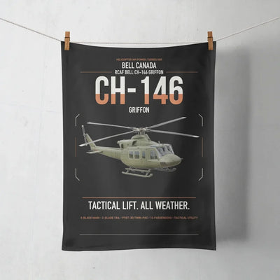 Bell Canada CH-146 Griffon design on black towel