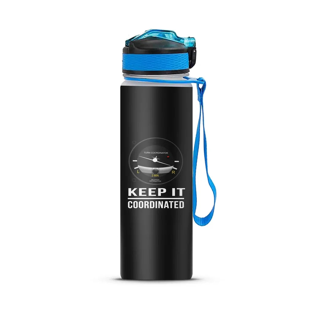 Keep It Coordinated Sports aviation design on sport kettle, insulated bottle with sport spout.