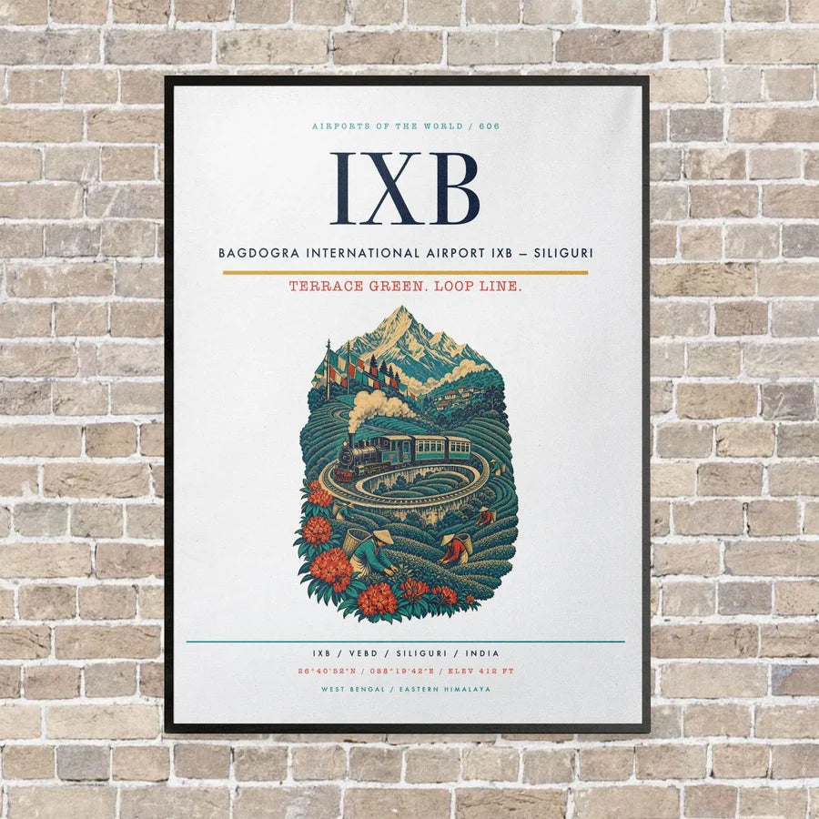 Bagdogra International Airport IXB — Siliguri vertical canvas print - framed - white background