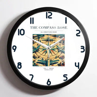 Thumbnail for VINTAGE G4139 - The Compass Rose - Designed Wall Clocks design on white framed