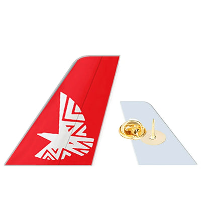 Mozambique Airlines aviation design tail-shape badge pin in polished alloy.