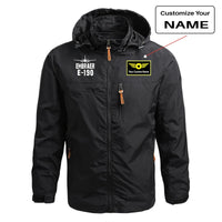 Thumbnail for Embraer E-190 & Plane aviation design printed on lightweight shell with slim fit stylish thin jacket.