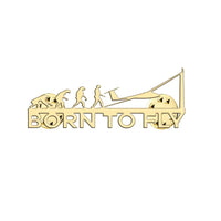 Thumbnail for Born To Fly Glider aviation hollow pin in polished alloy.