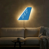 Thumbnail for Boeing 717 aviation design on durable metal with LED aircraft tail wall art.