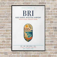 Thumbnail for Bari Karol Wojtyła Airport BRI vertical canvas print - framed - white background