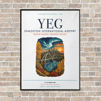 Thumbnail for Edmonton International Airport YEG vertical canvas print - framed - white background