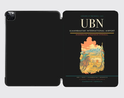 Ulaanbaatar International Airport (UBN) design on black ipad tablet case
