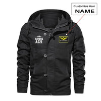 Thumbnail for Airbus A321 & Plane aviation design printed on heavy cotton shell with classic fit cotton jacket.