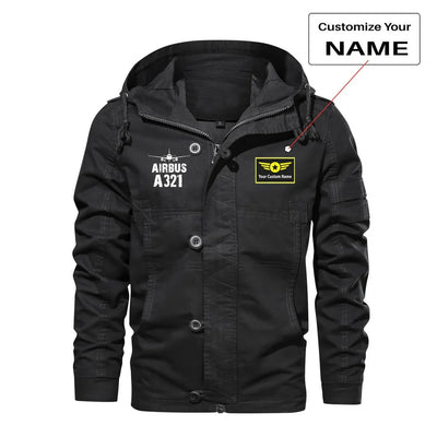 Airbus A321 & Plane aviation design printed on heavy cotton shell with classic fit cotton jacket.