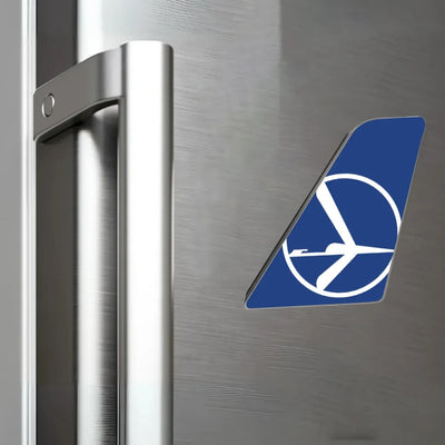 LOT Polish Airlines aviation design tail magnet in 3D metal with magnetic back.