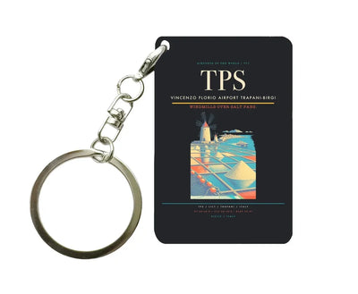 Vincenzo Florio Airport Trapani-Birgi (TPS) design on black key chain