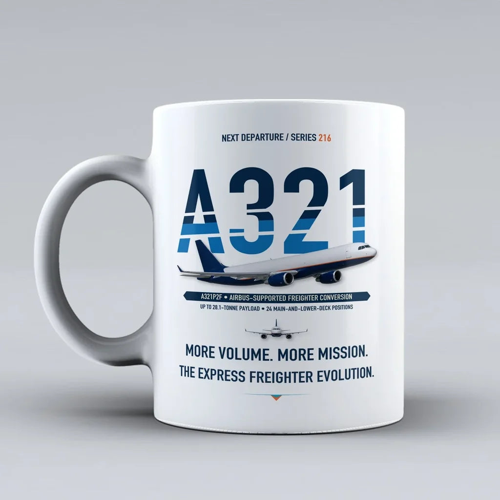 A321P2F Mug design on white airbus