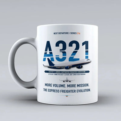 A321P2F Mug design on white airbus