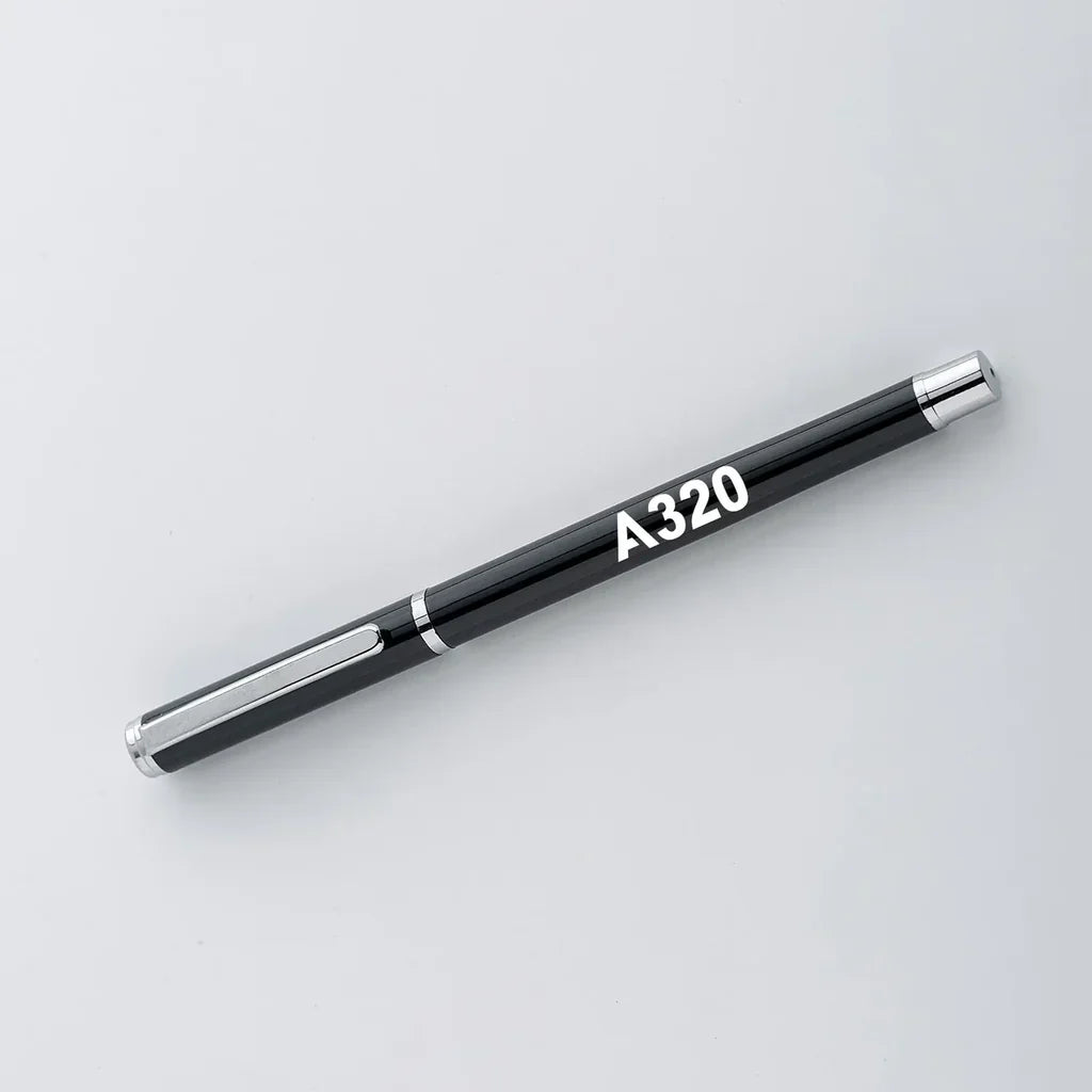 Airbus A320 Flat Text ballpen - black