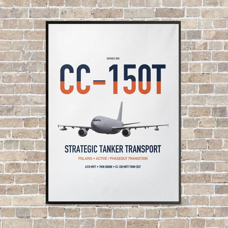Airbus CC-150T Polaris vertical canvas print - framed - white background