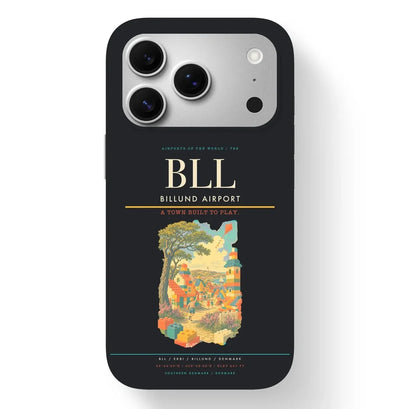 Billund Airport (BLL) design on black iPhone 17 Pro MagSafe case