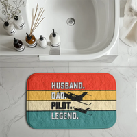 Thumbnail for Husband & Dad & Pilot & Legend aviation design on soft absorbent fabric with non-slip backing bath mat.