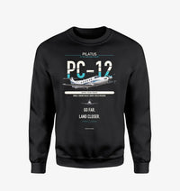 Thumbnail for Pilatus PC-12 PRO design on black sweatshirt