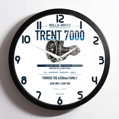 TRENT 7000 design on white framed wall clock