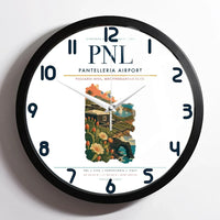 Thumbnail for Pantelleria Airport (PNL) design on white framed wall clock