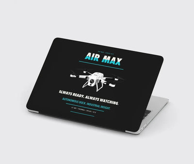 Percepto Air Max design on black MacBook case