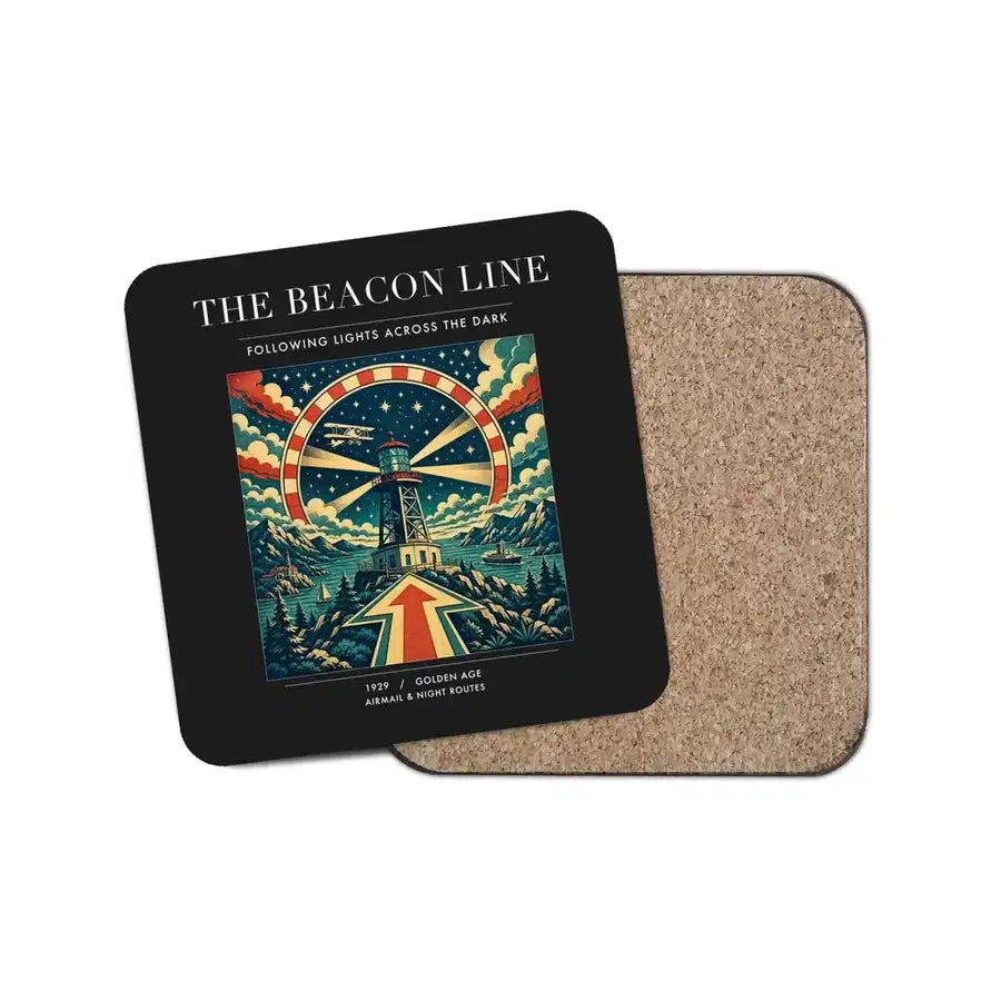 The Beacon Line - Designed Coasters design on black 1-piece