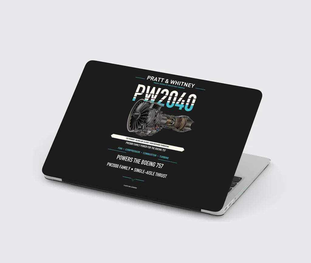 PW2040 design on black MacBook case