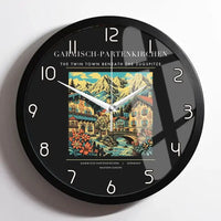 Thumbnail for GARMISCH-PARTENKIRCHEN - Poster - Wall Clock Framed - Black