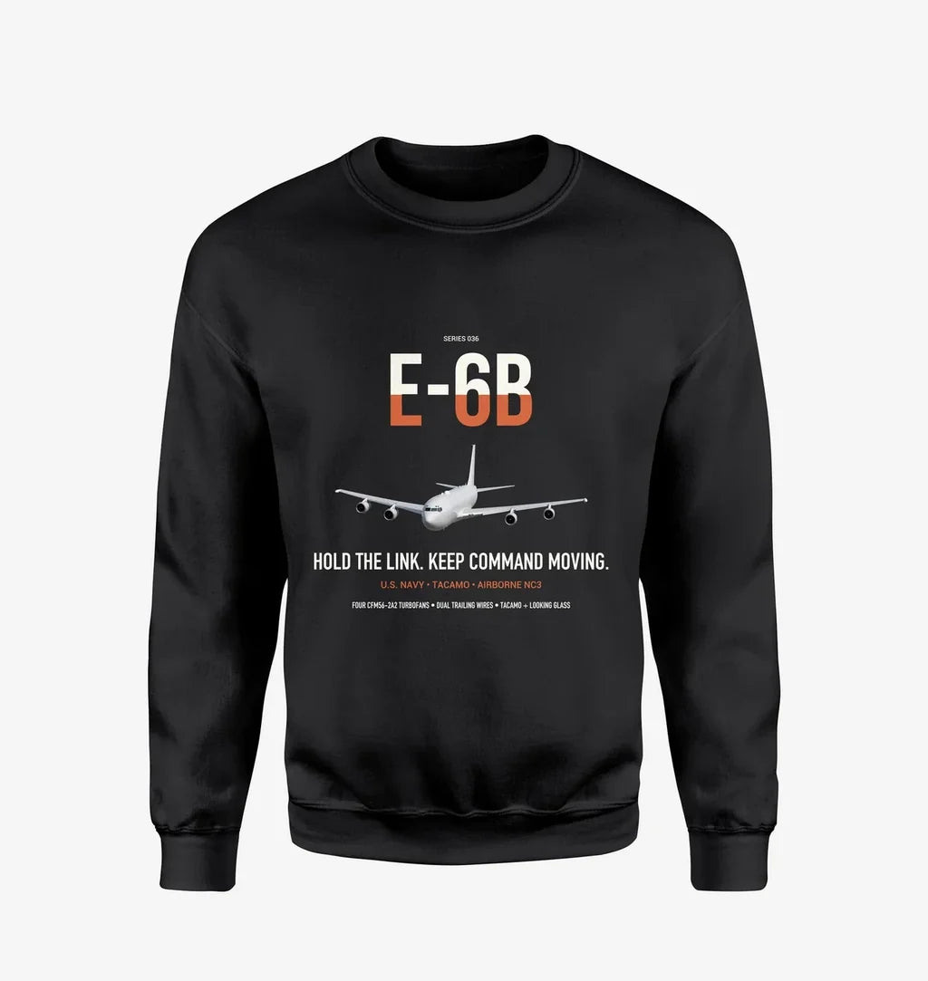 E-6B Mercury design on black sweatshirt