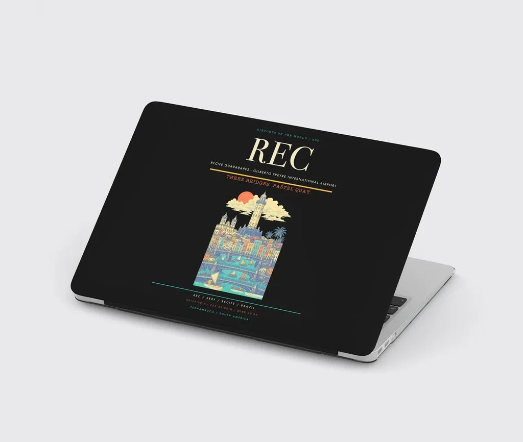 Recife Guararapes (REC) design on black MacBook case