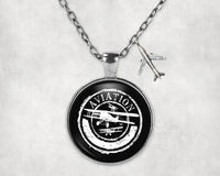 Thumbnail for Aviation Lovers aviation-themed necklace, polished stainless steel.