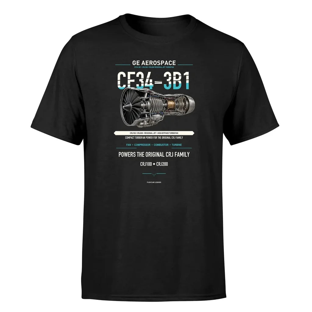 CF34-3B1 design on black single side
