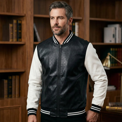 Pilot jacket on model — editorial