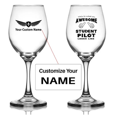 Customisable Student Pilot Wine Glass
