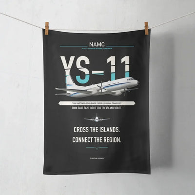 NAMC YS-11A design on black towel
