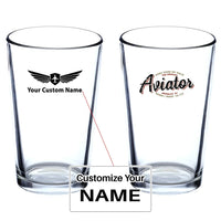 Thumbnail for Aviator - Dont Make Me Walk Beer & aviation design on beer water glass, versatile drinkware.
