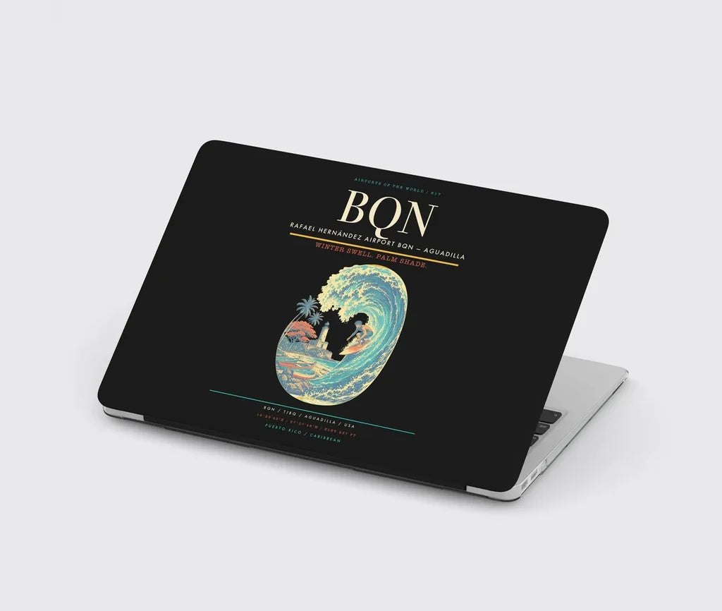 Rafael Hernández Airport (BQN) design on black MacBook case