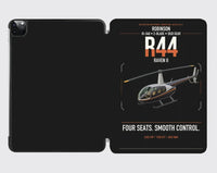 Thumbnail for Robinson R44 Raven II design on black ipad tablet case