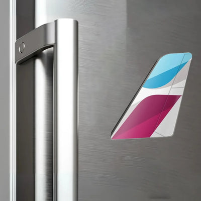 Eurowings Airlines aviation design tail magnet in 3D metal with magnetic back.
