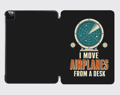 I Move Airplanes From A Desk design on black ipad tablet case