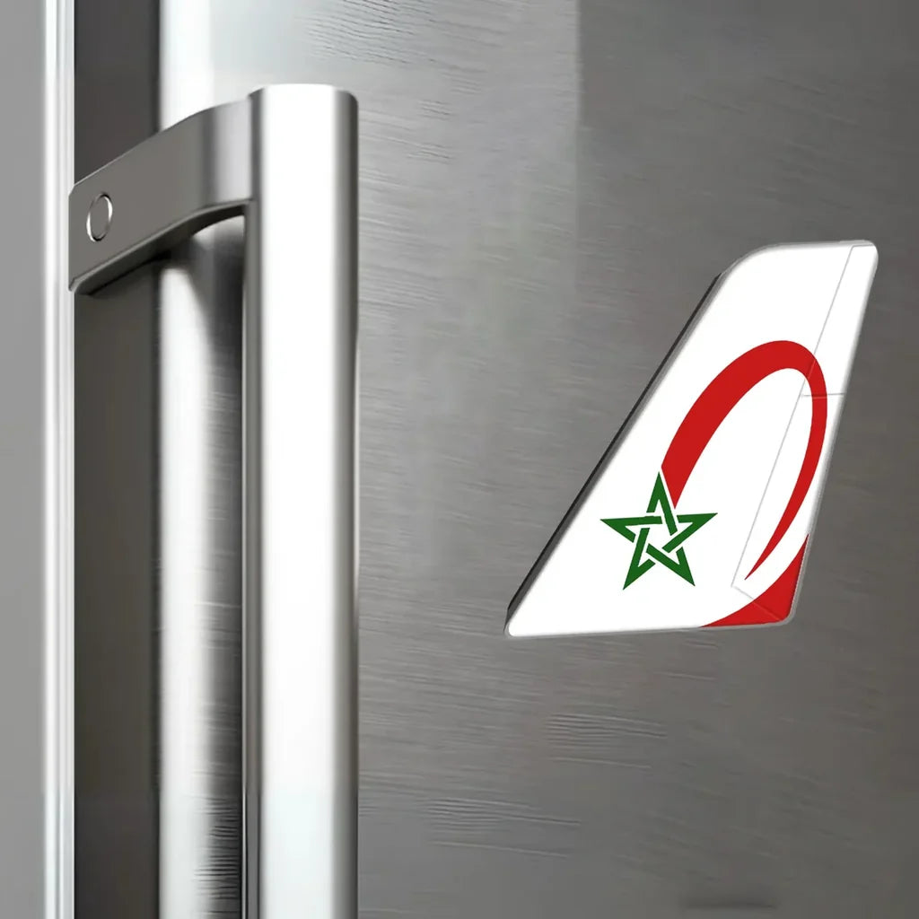 Royal Air Maroc aviation design tail magnet in 3D metal with magnetic back.