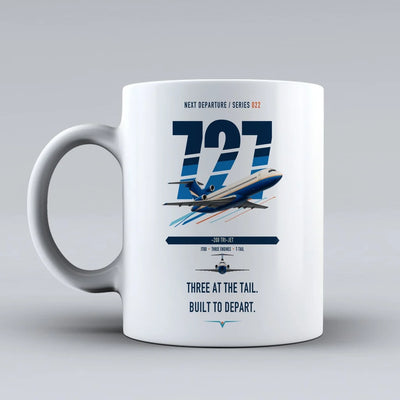 Boeing 727-200 double-side print on white ceramic mug